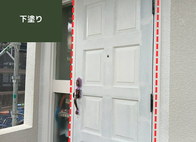 玄関　下塗り