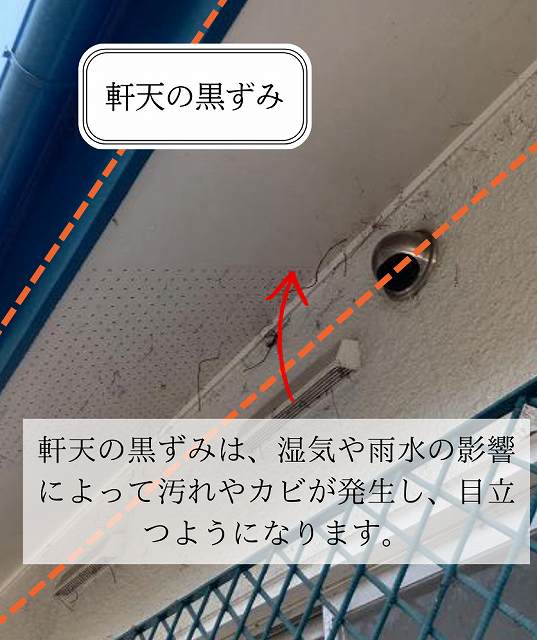 軒天の黒ずみ